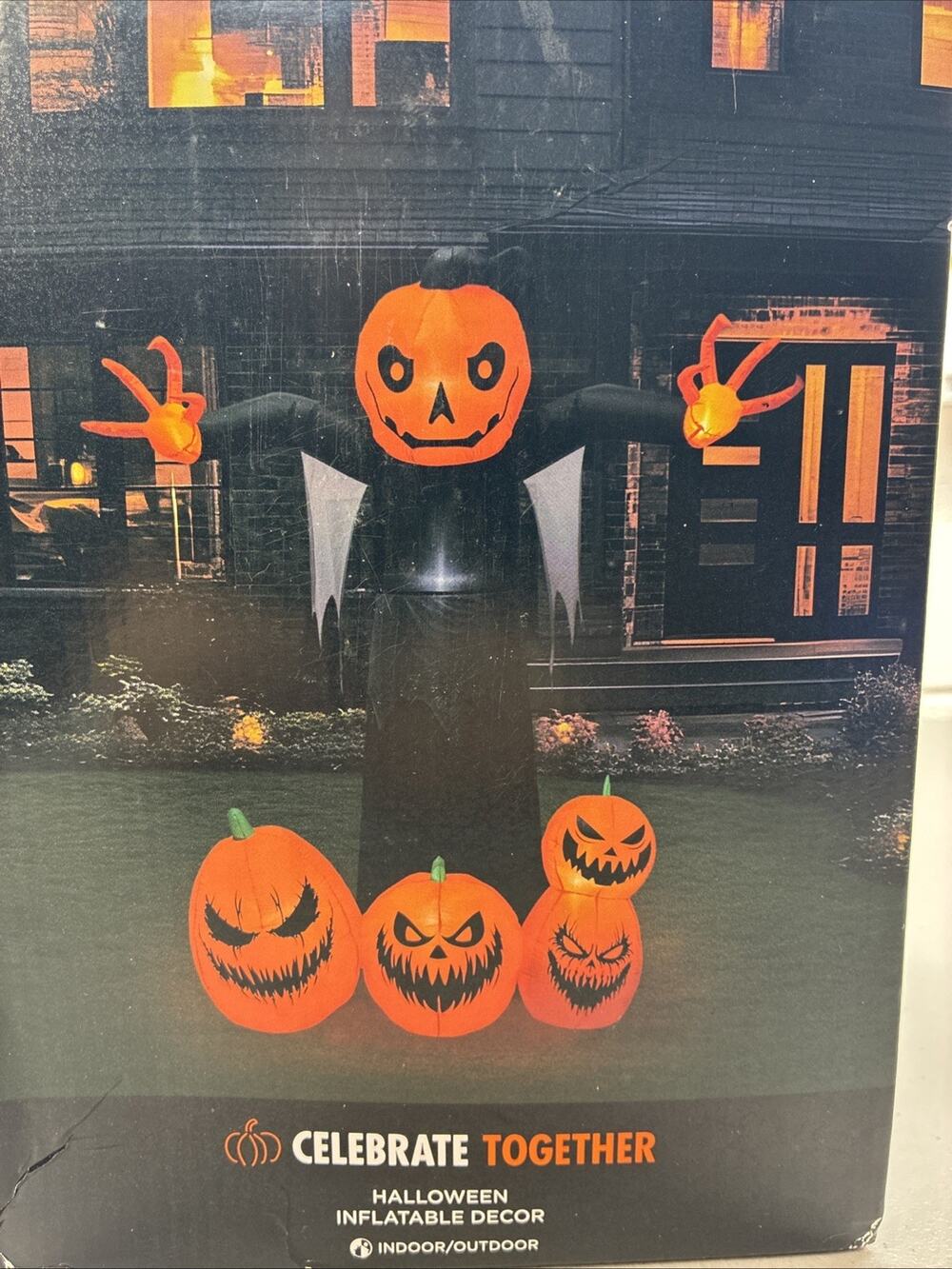 Celebrate Together Halloween 8-ft. Pumpkinhead Inflatable Yard Decoration New